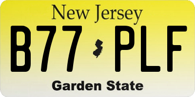 NJ license plate B77PLF