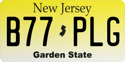 NJ license plate B77PLG
