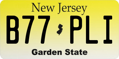 NJ license plate B77PLI