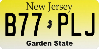 NJ license plate B77PLJ