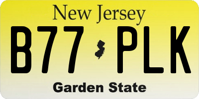 NJ license plate B77PLK