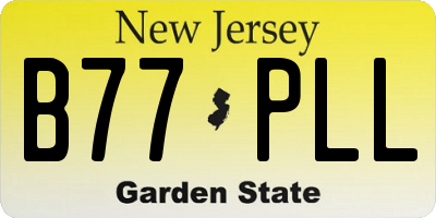 NJ license plate B77PLL