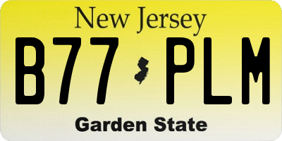 NJ license plate B77PLM