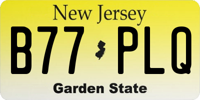 NJ license plate B77PLQ