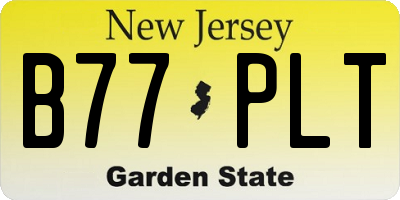 NJ license plate B77PLT