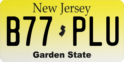 NJ license plate B77PLU