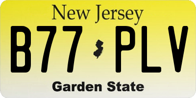 NJ license plate B77PLV