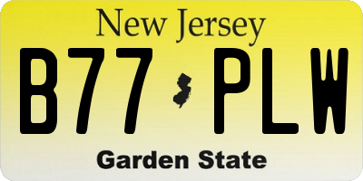 NJ license plate B77PLW