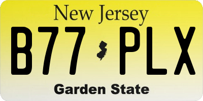NJ license plate B77PLX