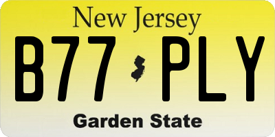 NJ license plate B77PLY
