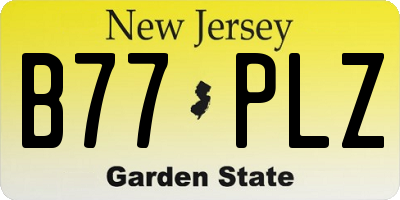 NJ license plate B77PLZ