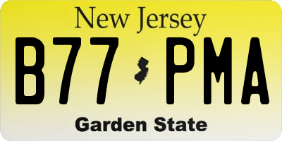 NJ license plate B77PMA
