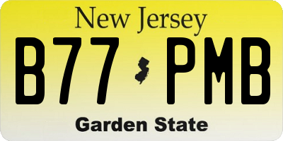 NJ license plate B77PMB
