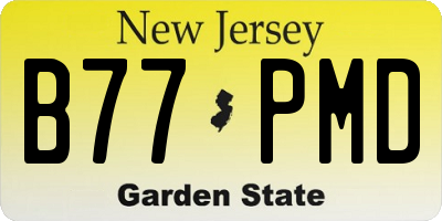 NJ license plate B77PMD