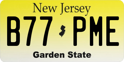 NJ license plate B77PME
