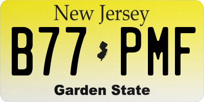 NJ license plate B77PMF