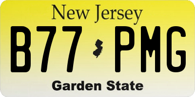 NJ license plate B77PMG