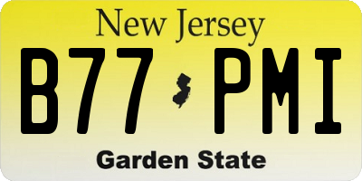 NJ license plate B77PMI
