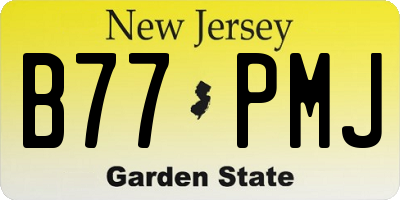 NJ license plate B77PMJ