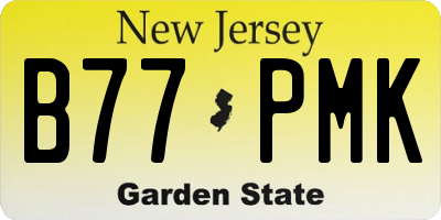NJ license plate B77PMK