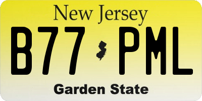 NJ license plate B77PML