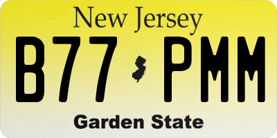 NJ license plate B77PMM