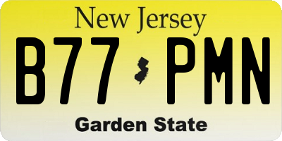 NJ license plate B77PMN