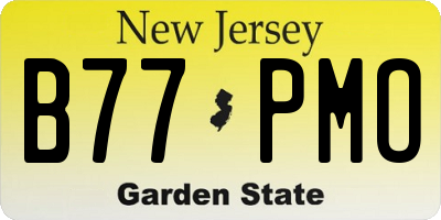 NJ license plate B77PMO
