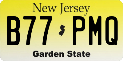 NJ license plate B77PMQ