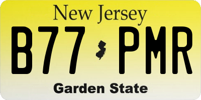 NJ license plate B77PMR