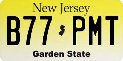 NJ license plate B77PMT