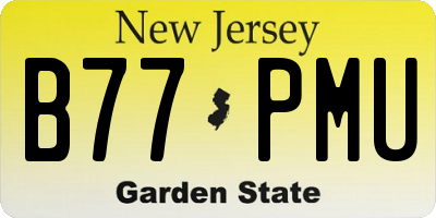 NJ license plate B77PMU