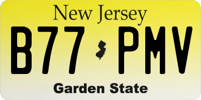 NJ license plate B77PMV