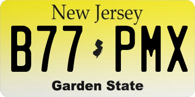 NJ license plate B77PMX