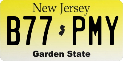NJ license plate B77PMY
