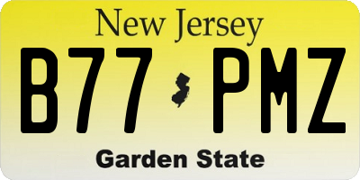 NJ license plate B77PMZ