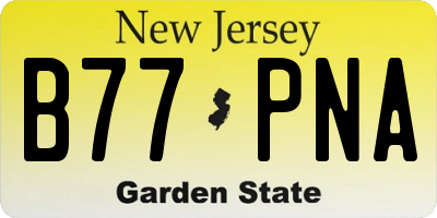 NJ license plate B77PNA