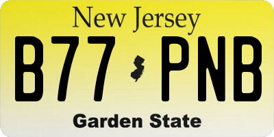 NJ license plate B77PNB