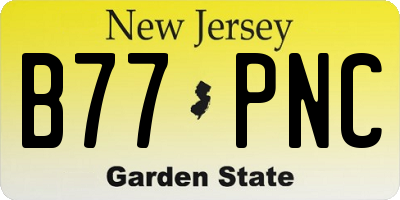 NJ license plate B77PNC