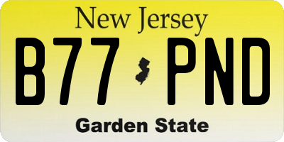 NJ license plate B77PND