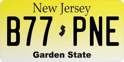 NJ license plate B77PNE
