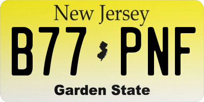 NJ license plate B77PNF