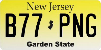 NJ license plate B77PNG