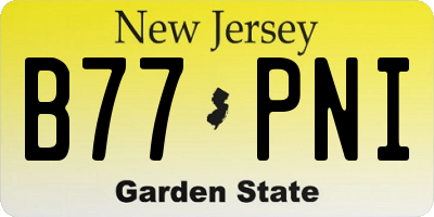 NJ license plate B77PNI