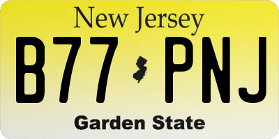 NJ license plate B77PNJ