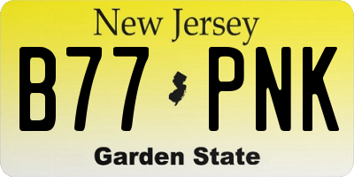 NJ license plate B77PNK