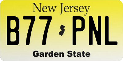 NJ license plate B77PNL