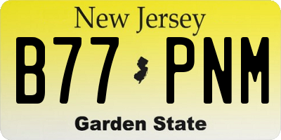 NJ license plate B77PNM