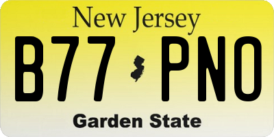 NJ license plate B77PNO