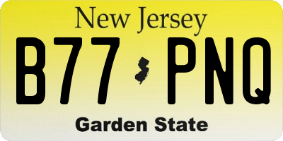 NJ license plate B77PNQ